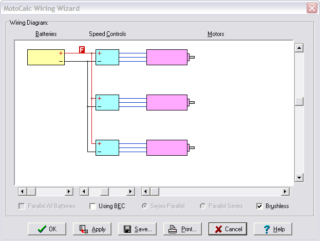 You can experiment with wiring diagrams for more complex configurations